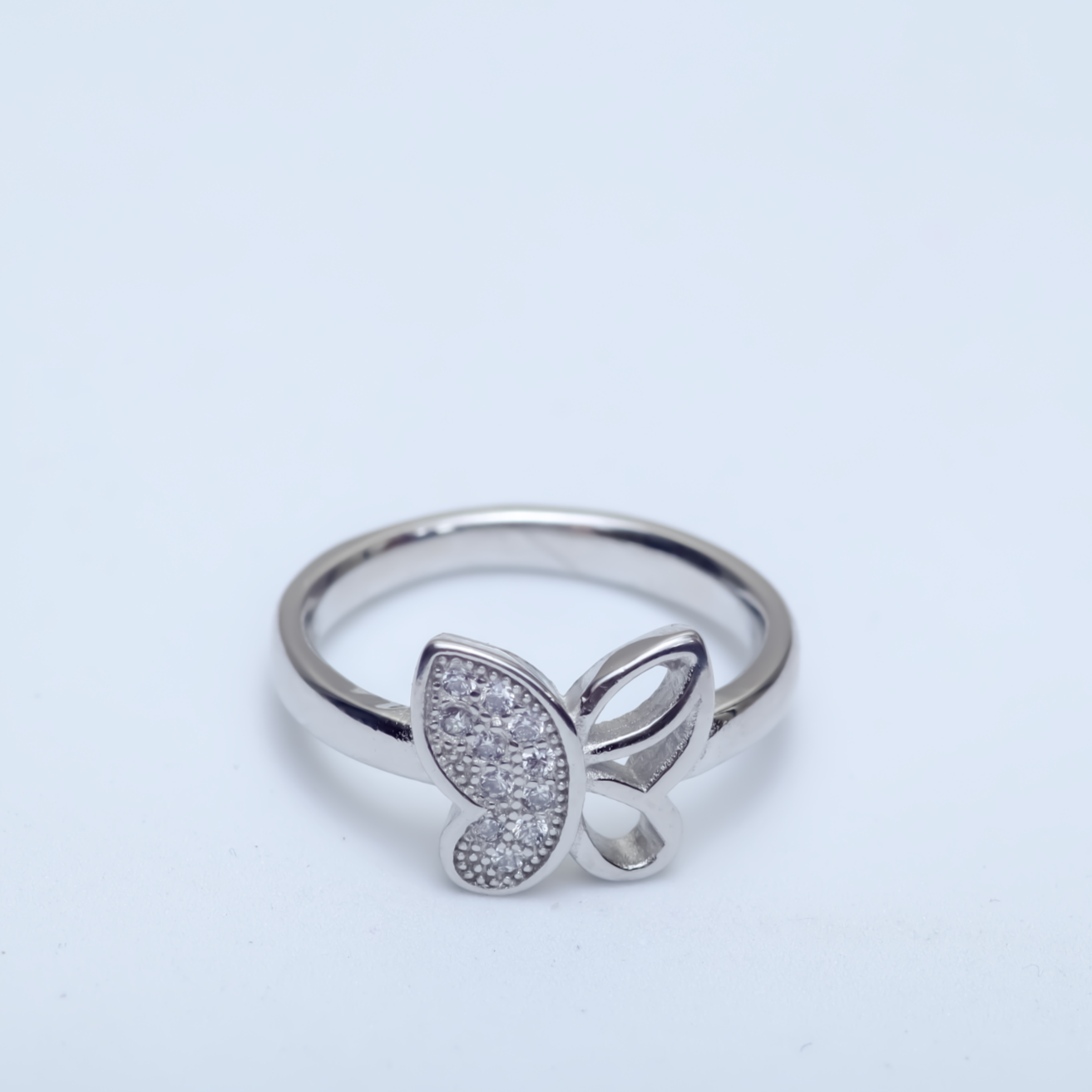 Pave Diamond Butterfly Ring in 14K Rose and Yellow Gold (0.63ct)