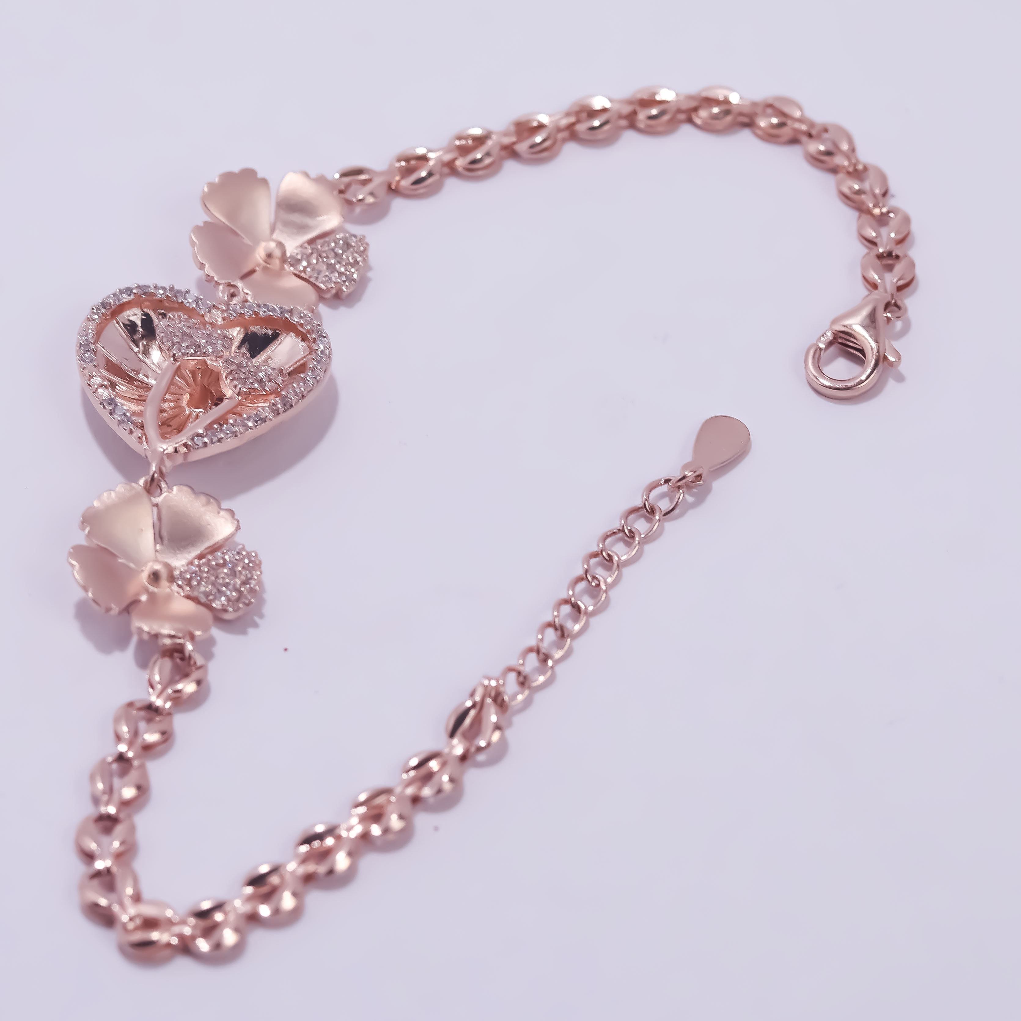 10K White/Rose Gold Baguette Diamond Heart Bracelet 4.40ct - Manhattan  Jewelers