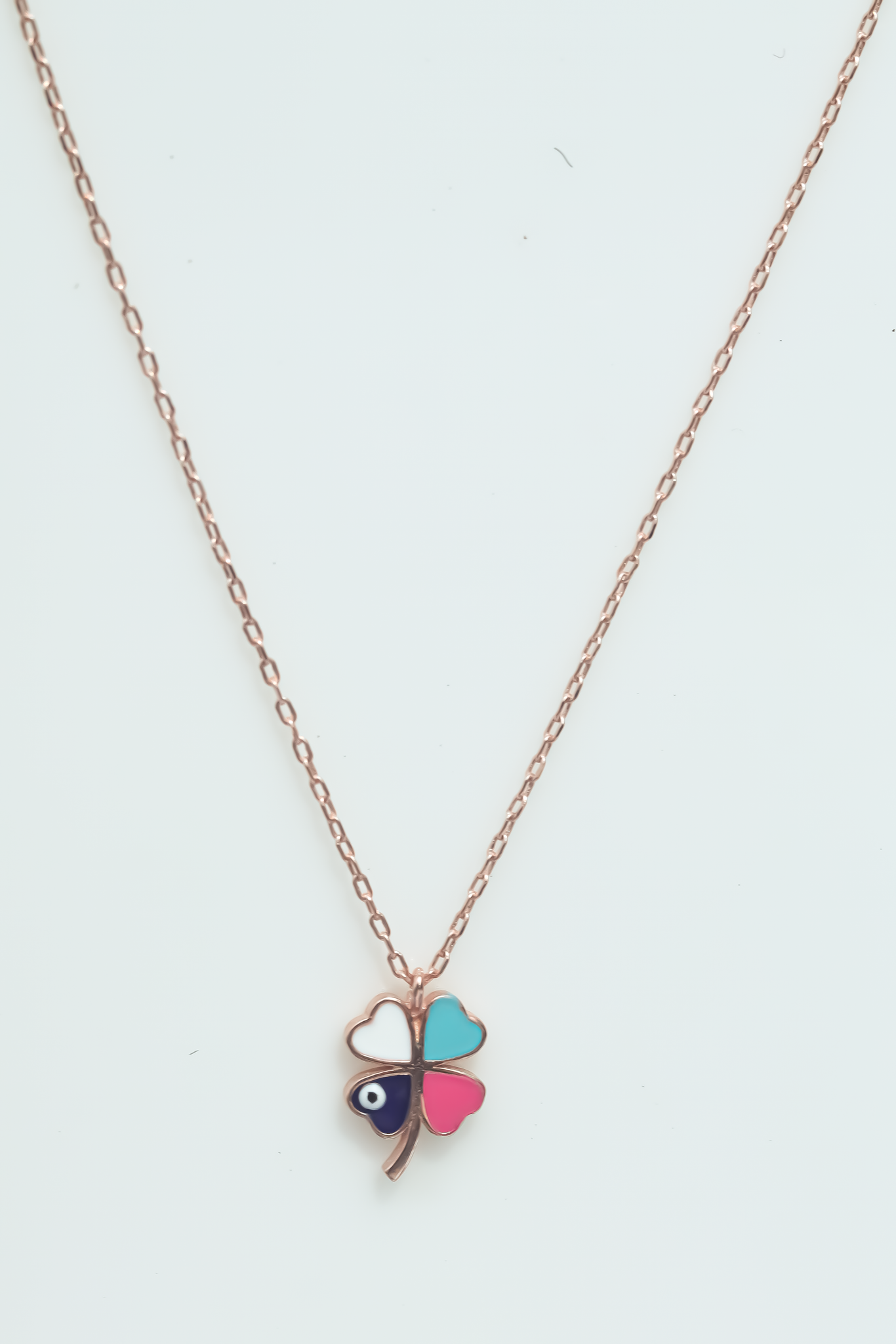 colourful clover rose gold nacklace