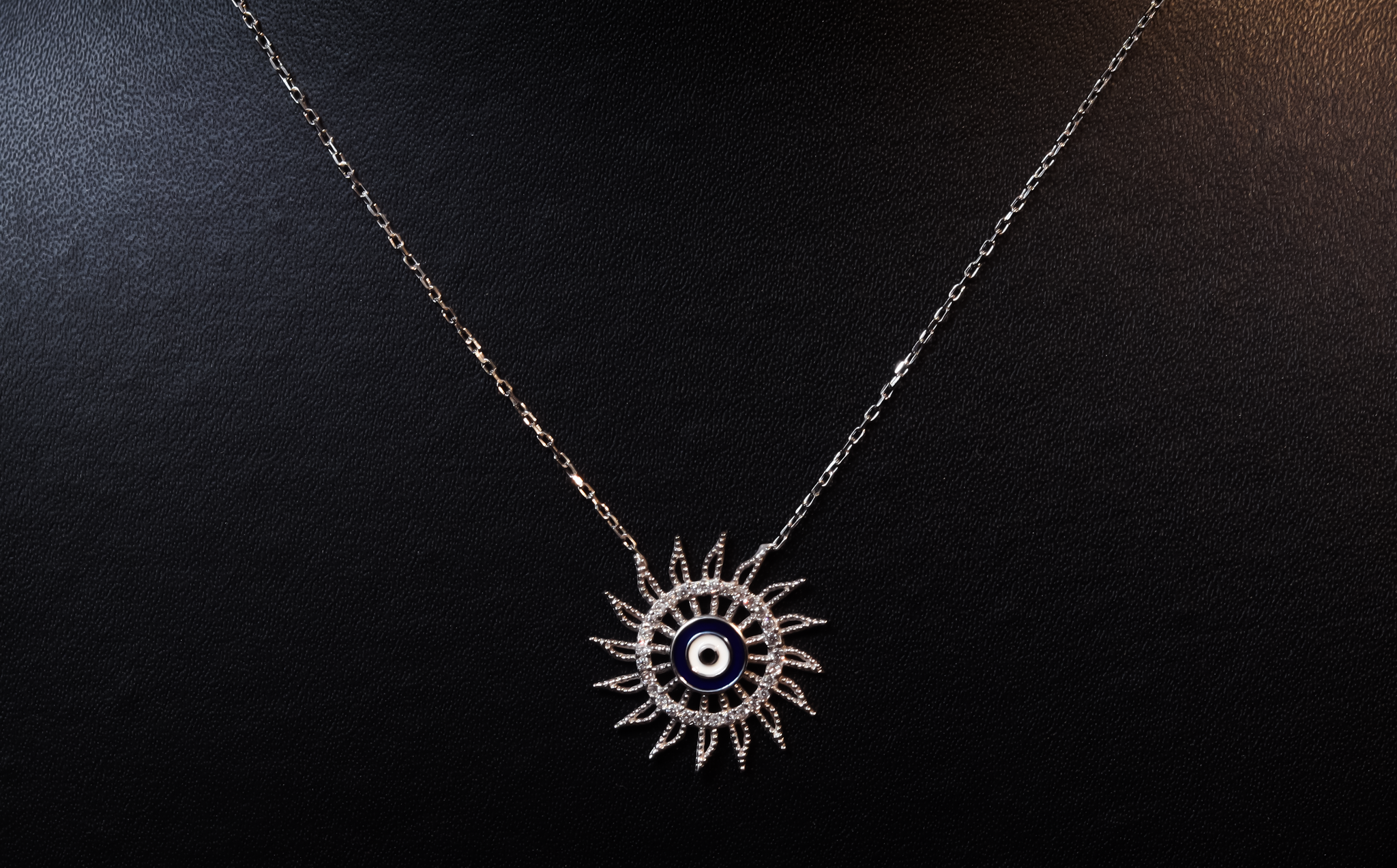 Evil eye sun necklace